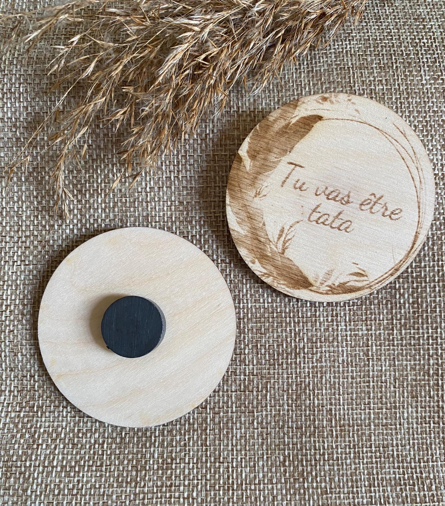 Magnet en Bois Annonce Grossesse – Idée Cadeau Originale