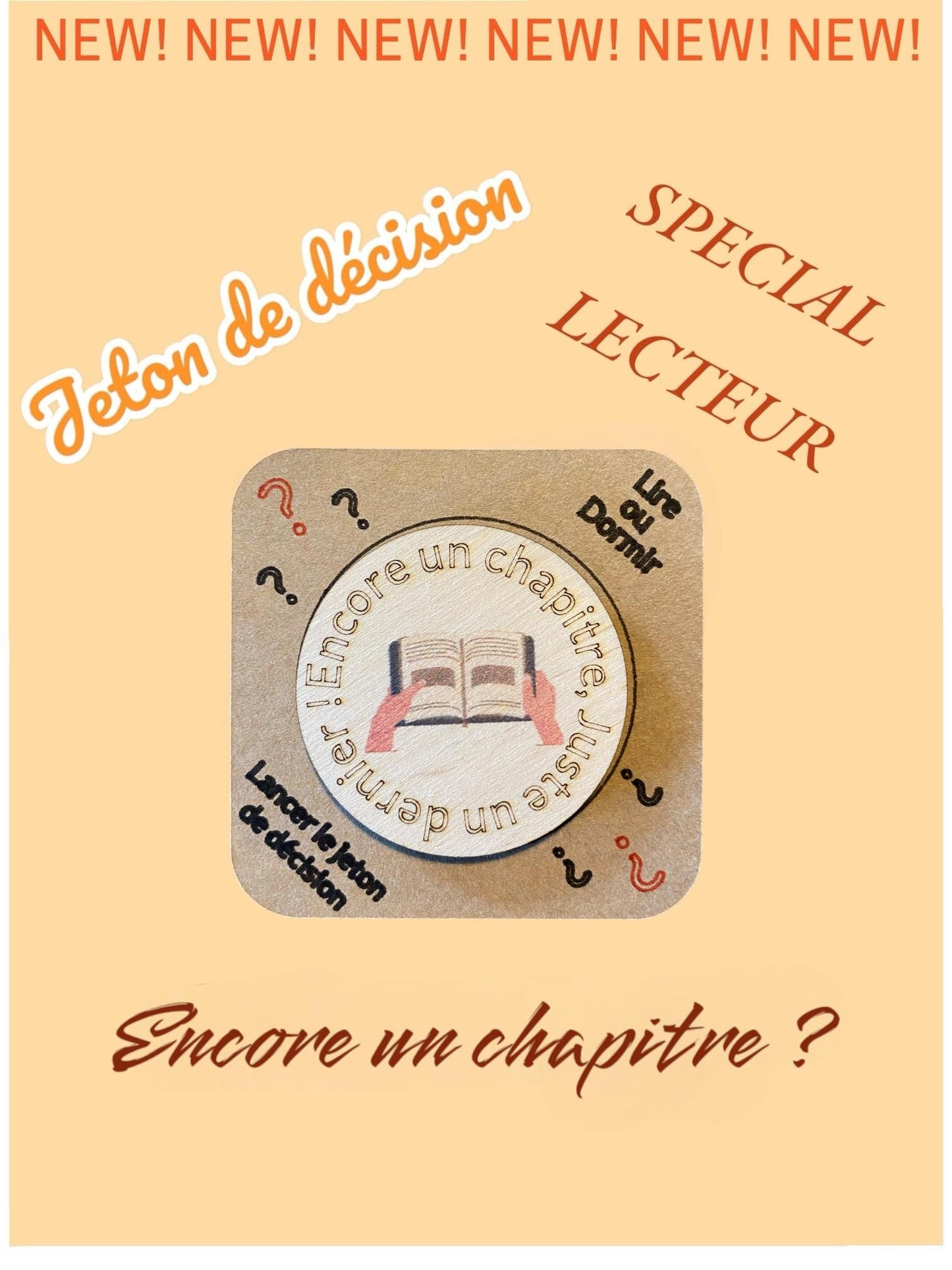 Cadeau original amateur de lecture jeton au lit maintenant