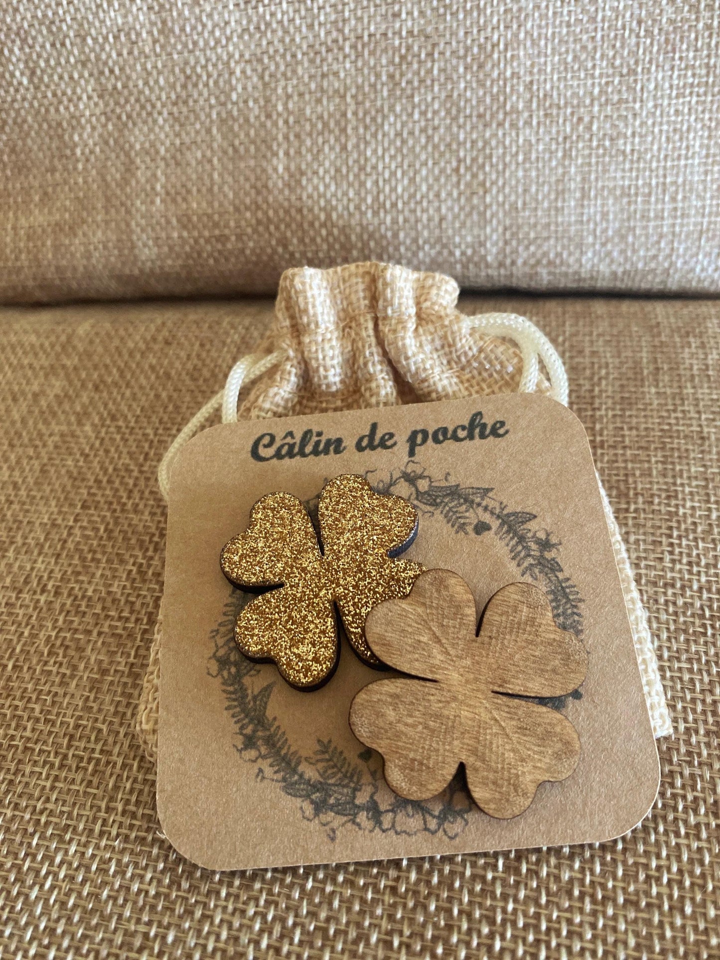 Collection trèfles en bois artisanat français