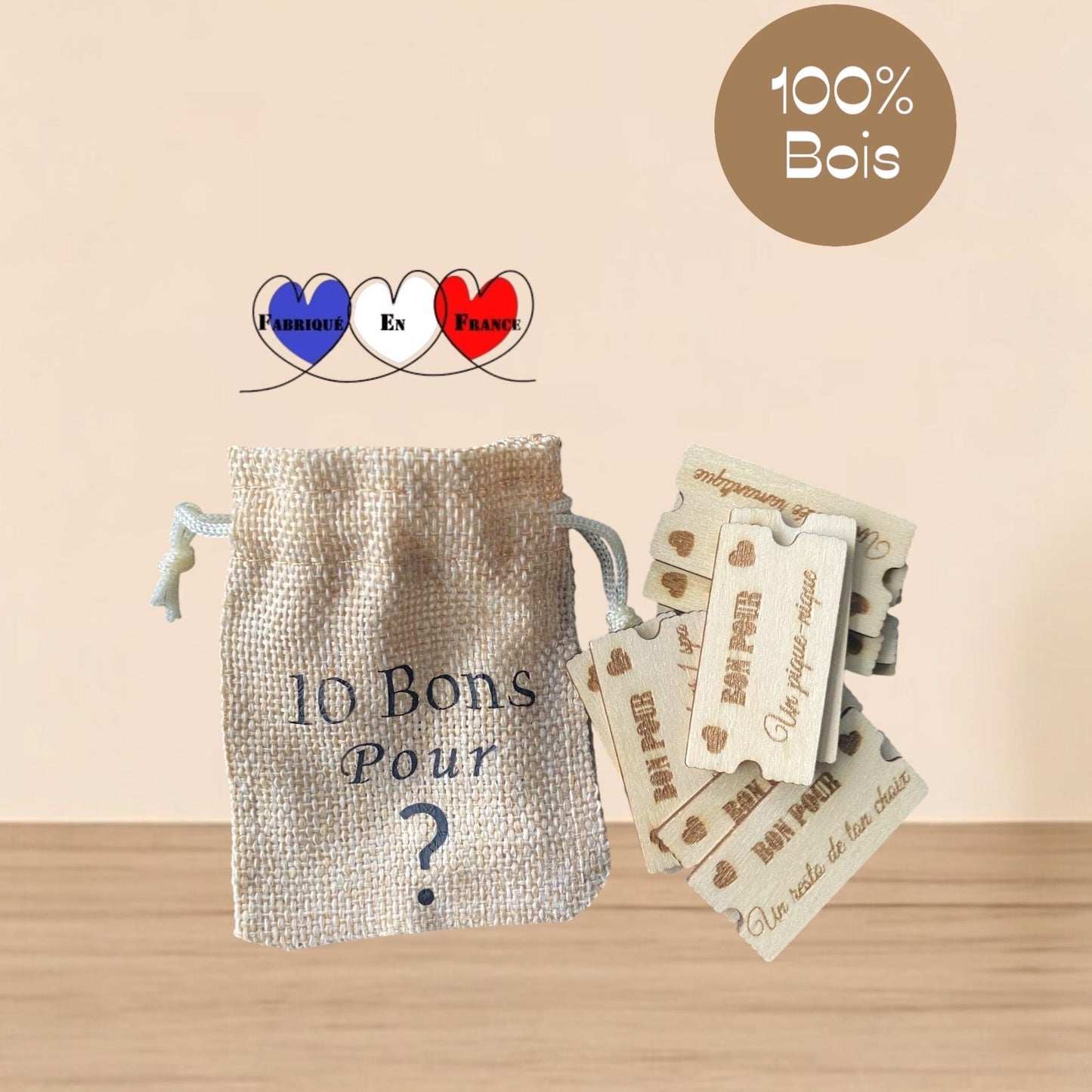 Tickets et Bons d'Amour en Bois Gravés – Cadeau Couple