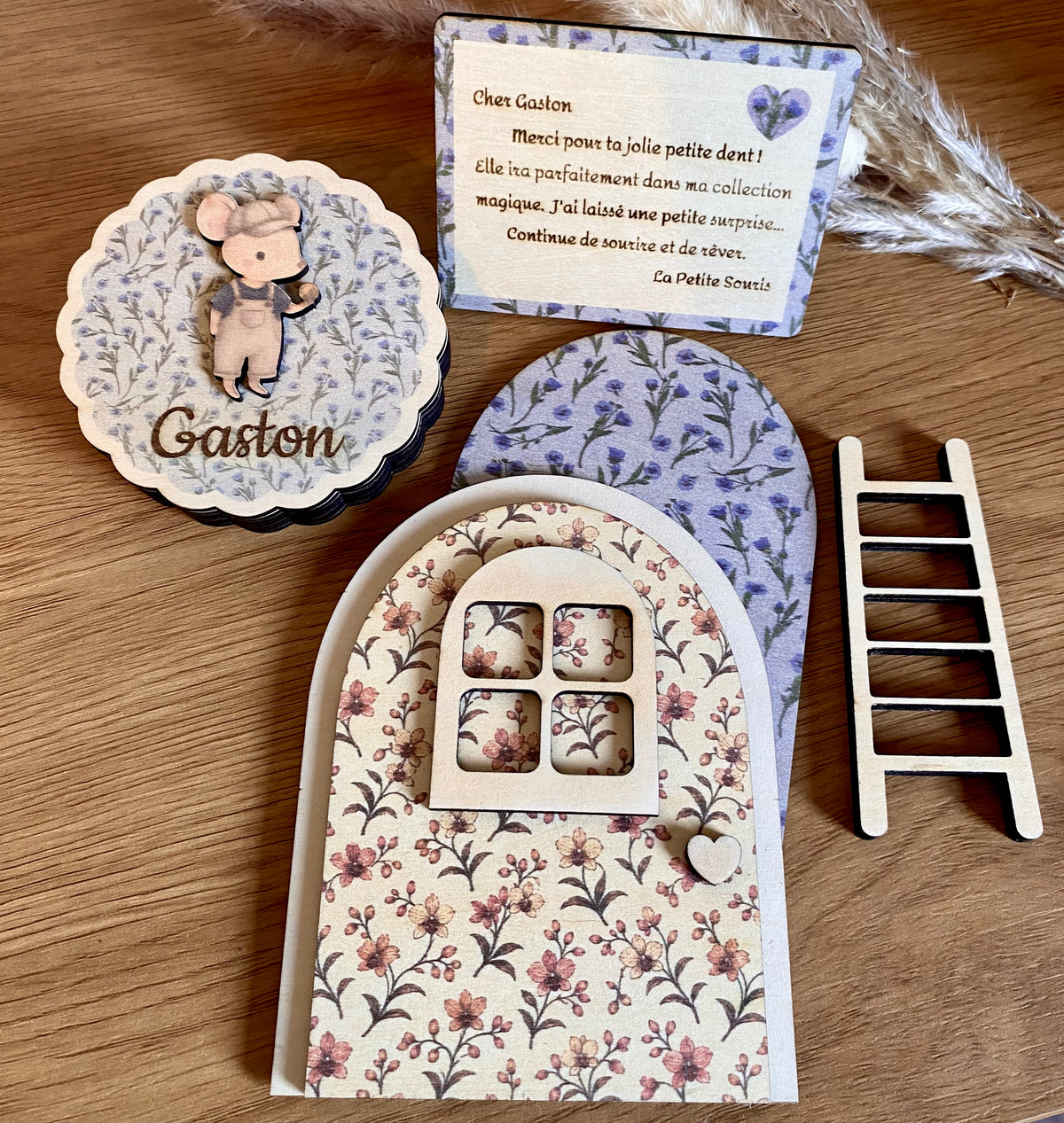 Le kit Magique de la Petite Souris -
Boîte à Dents de Lait Personnalisée - Lettre de la petite souris - Porte magique –