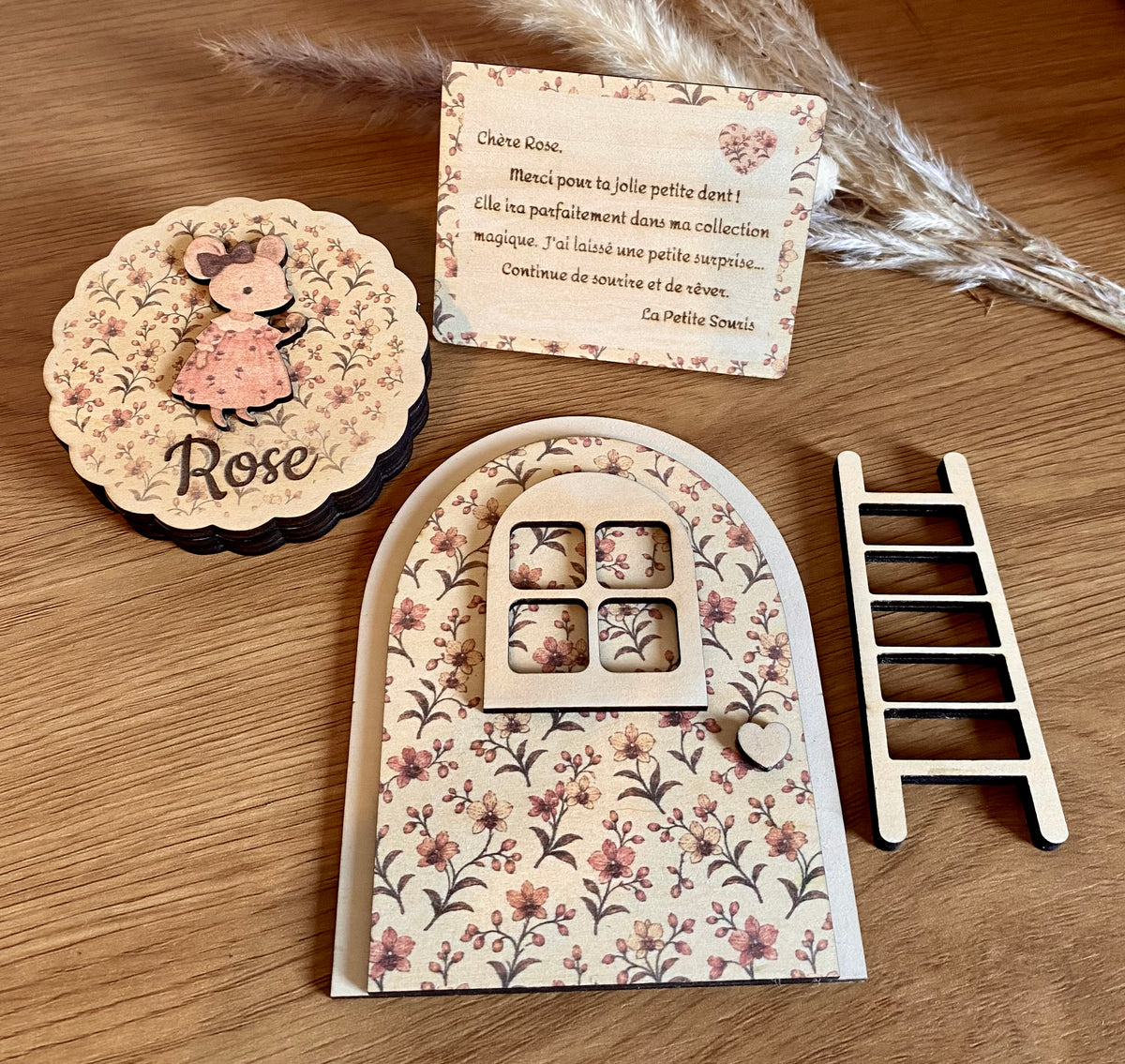 Le kit Magique de la Petite Souris -
Boîte à Dents de Lait Personnalisée - Lettre de la petite souris - Porte magique –