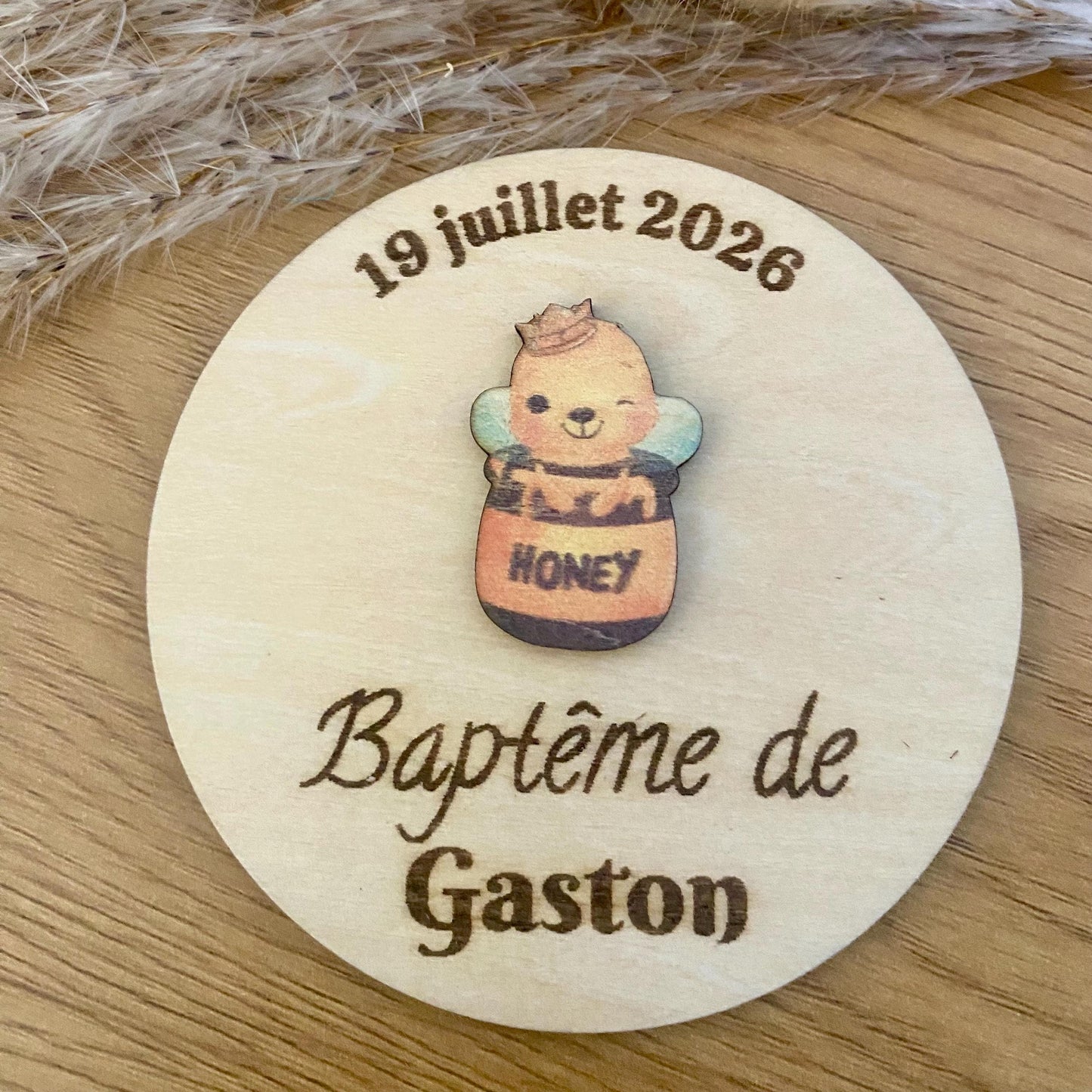 Magnet en Bois Personnalisé – Thème Animaux & Insectes (Cadeau Invité)