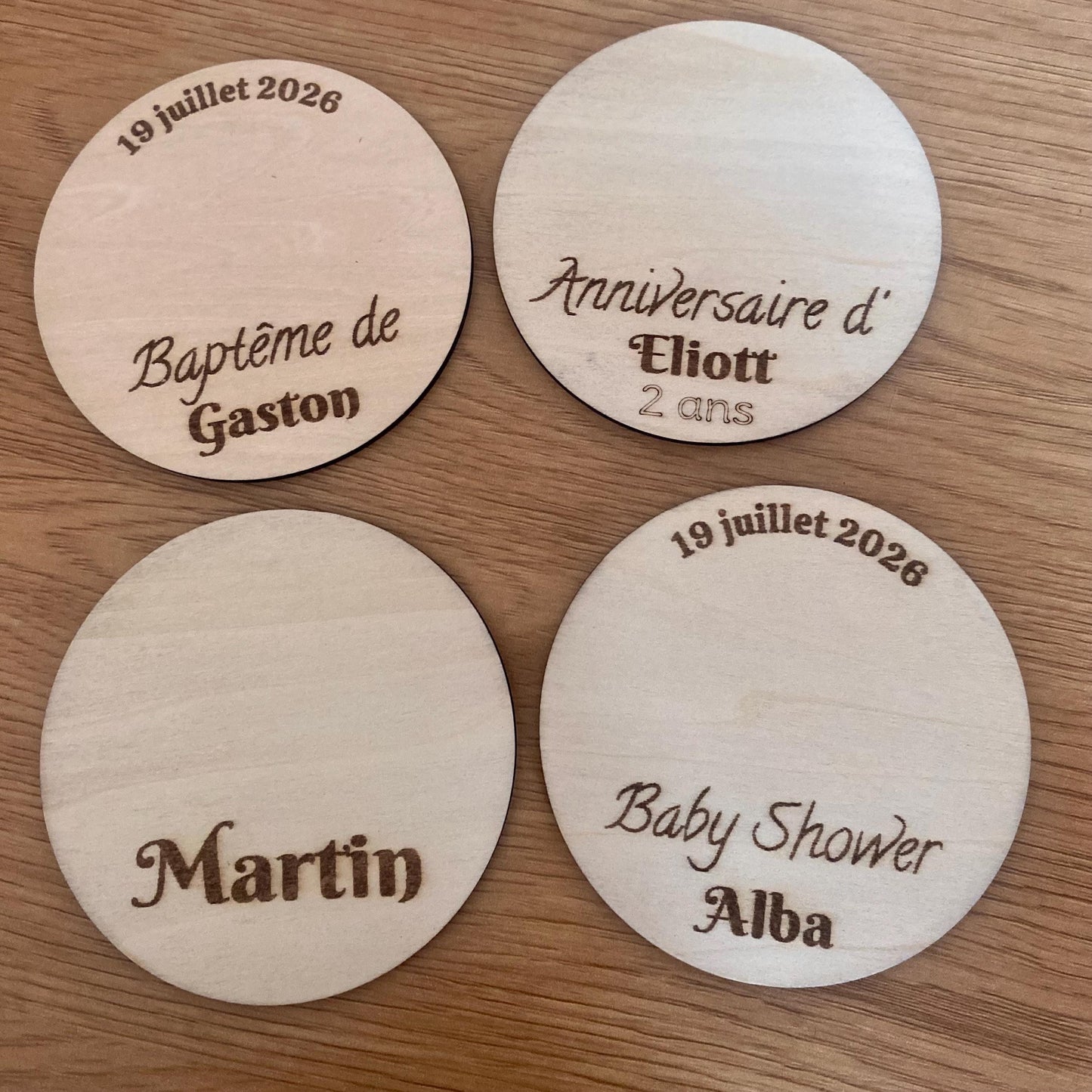 Magnets en Bois Personnalisés – Collection « Marine »