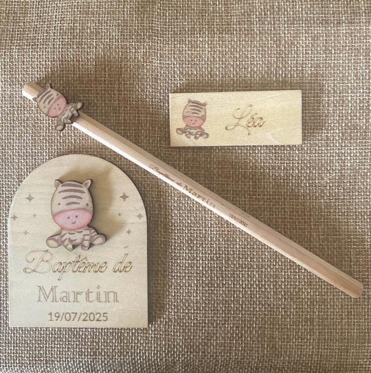 Magnet en Bois Personnalisé – Thème Animaux & Tracteur Baptême, anniversaire, baby shower