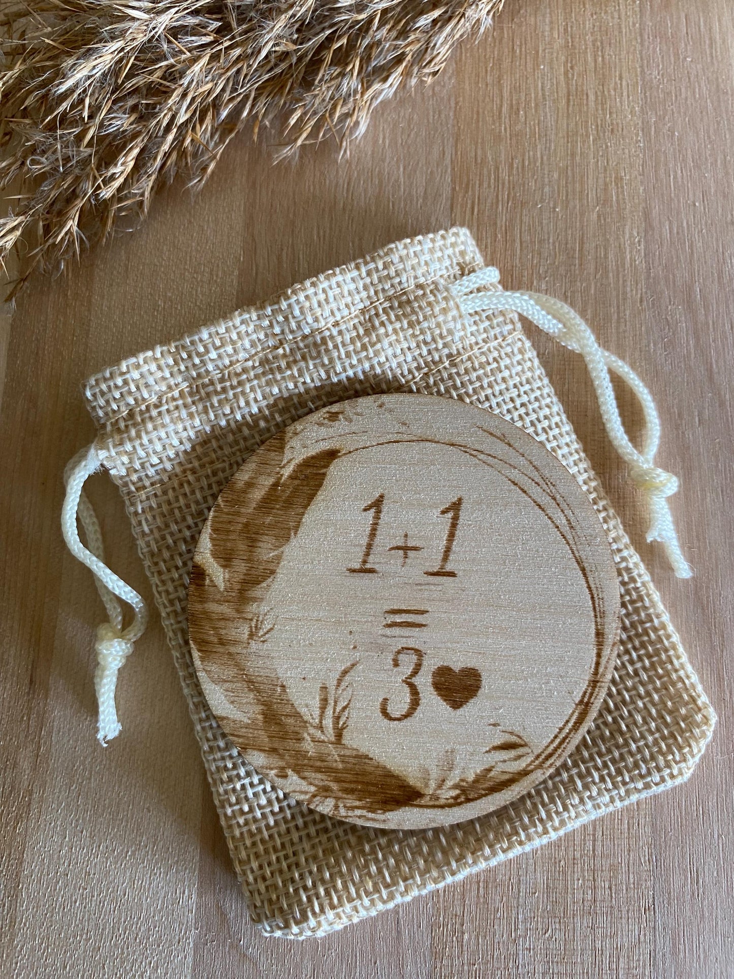 Magnet en bois personnalisé annonce grossesse papa