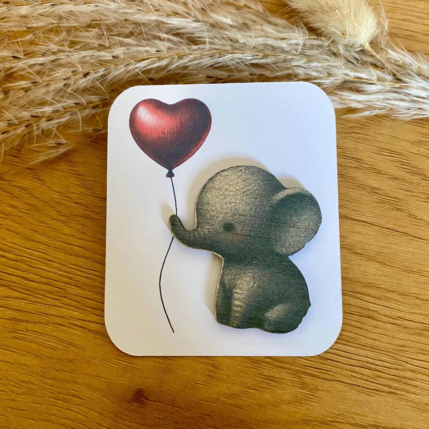 Câlin de Poche en Bois – Petit Éléphant Porte-Bonheur pour Enfant