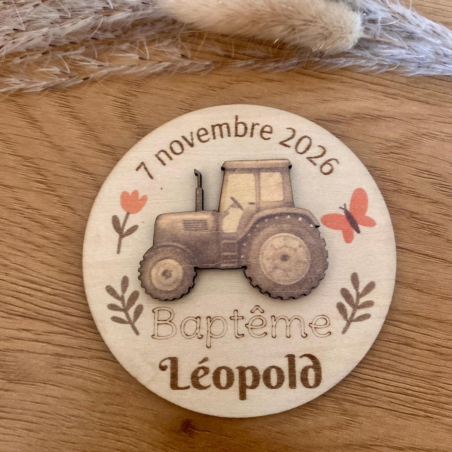 Magnet et marque-place personnalisé en bois – Thème Ferme