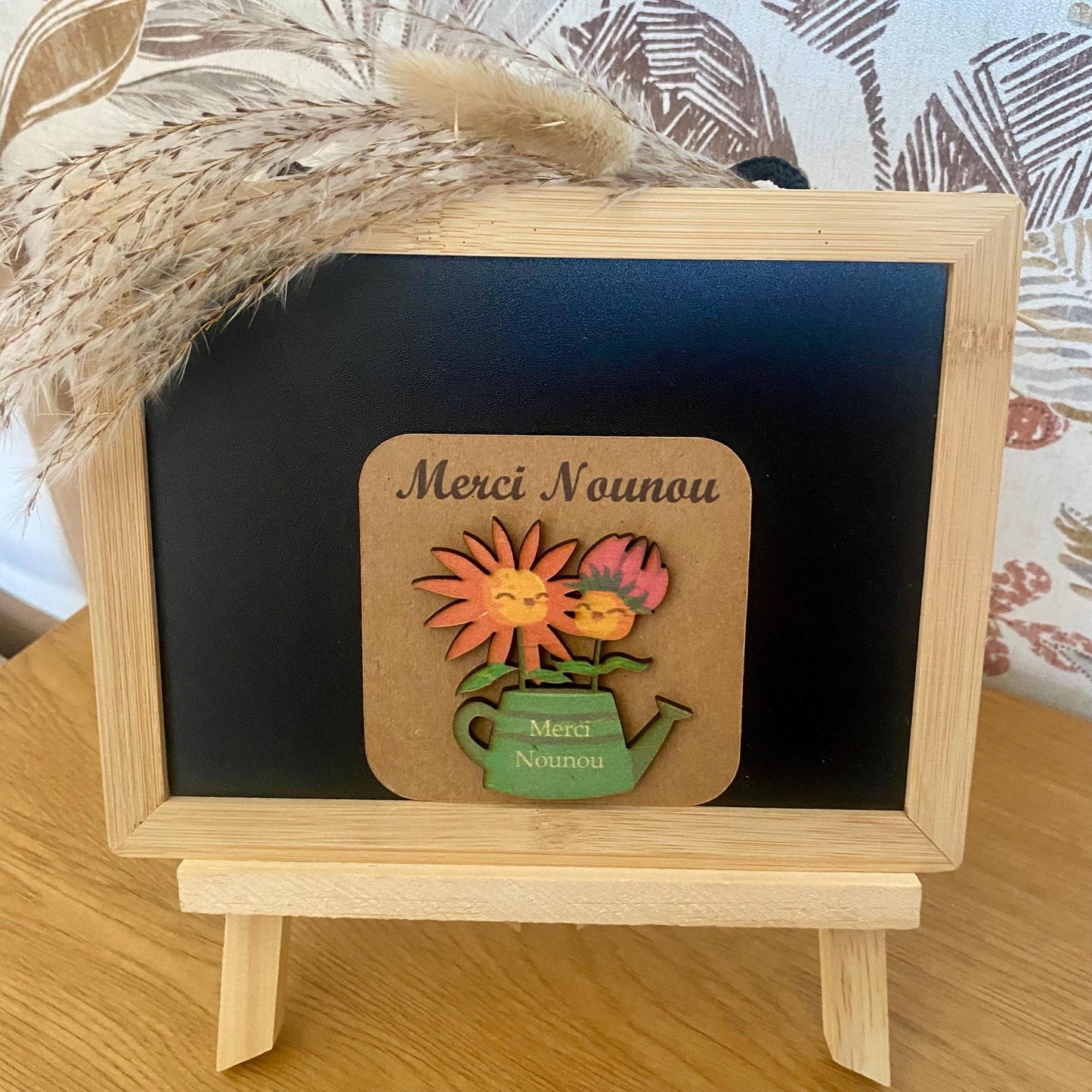 Porte-Clés Fleur en Bois Personnalisé – Cadeau Nounou & Maîtresse