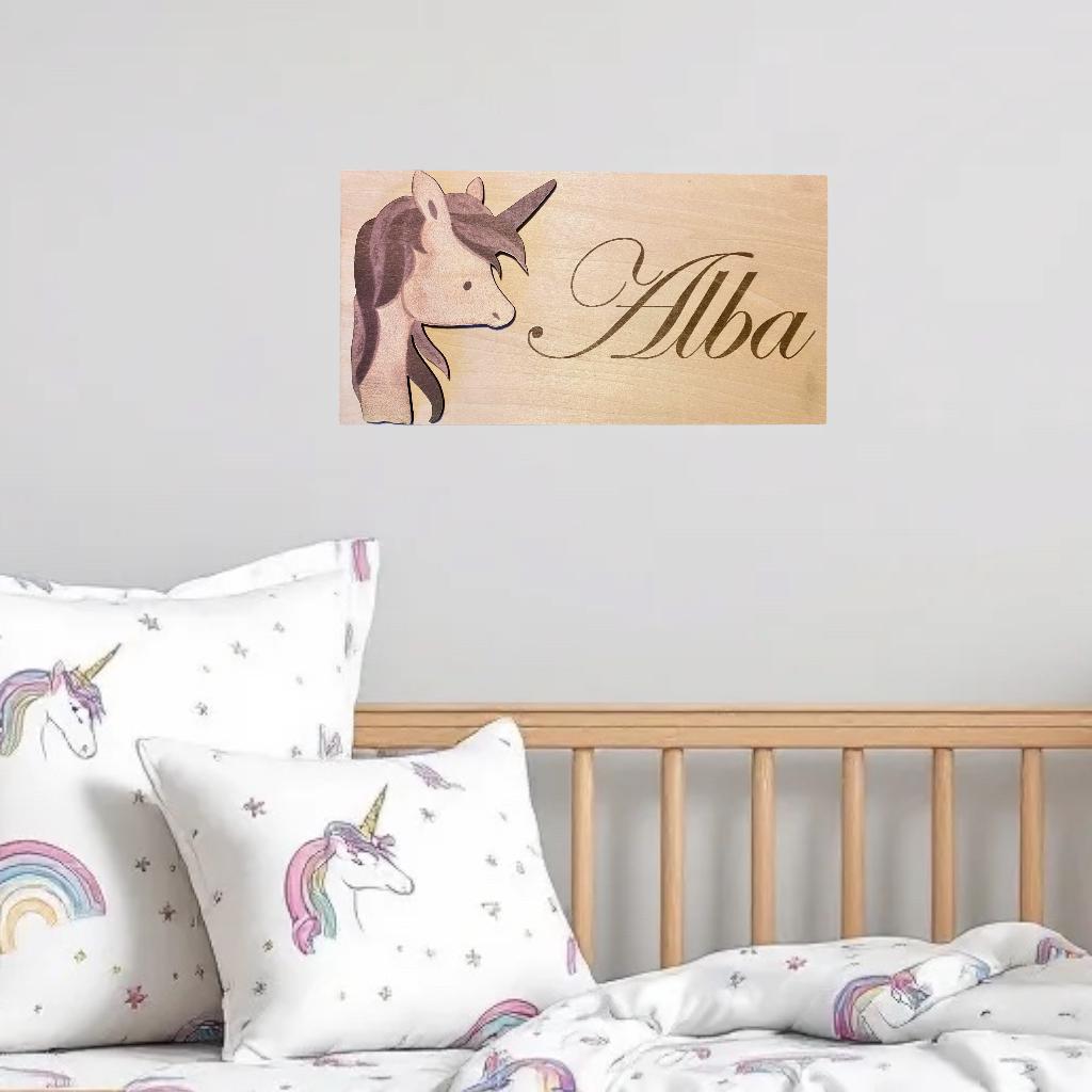 Plaque de porte bébé personnalisée en bois – Décoration artisanale made in France