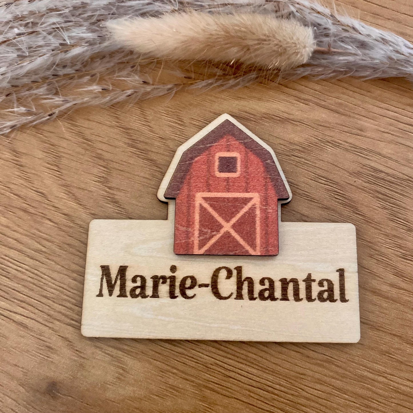 Marque-place en bois thème ferme