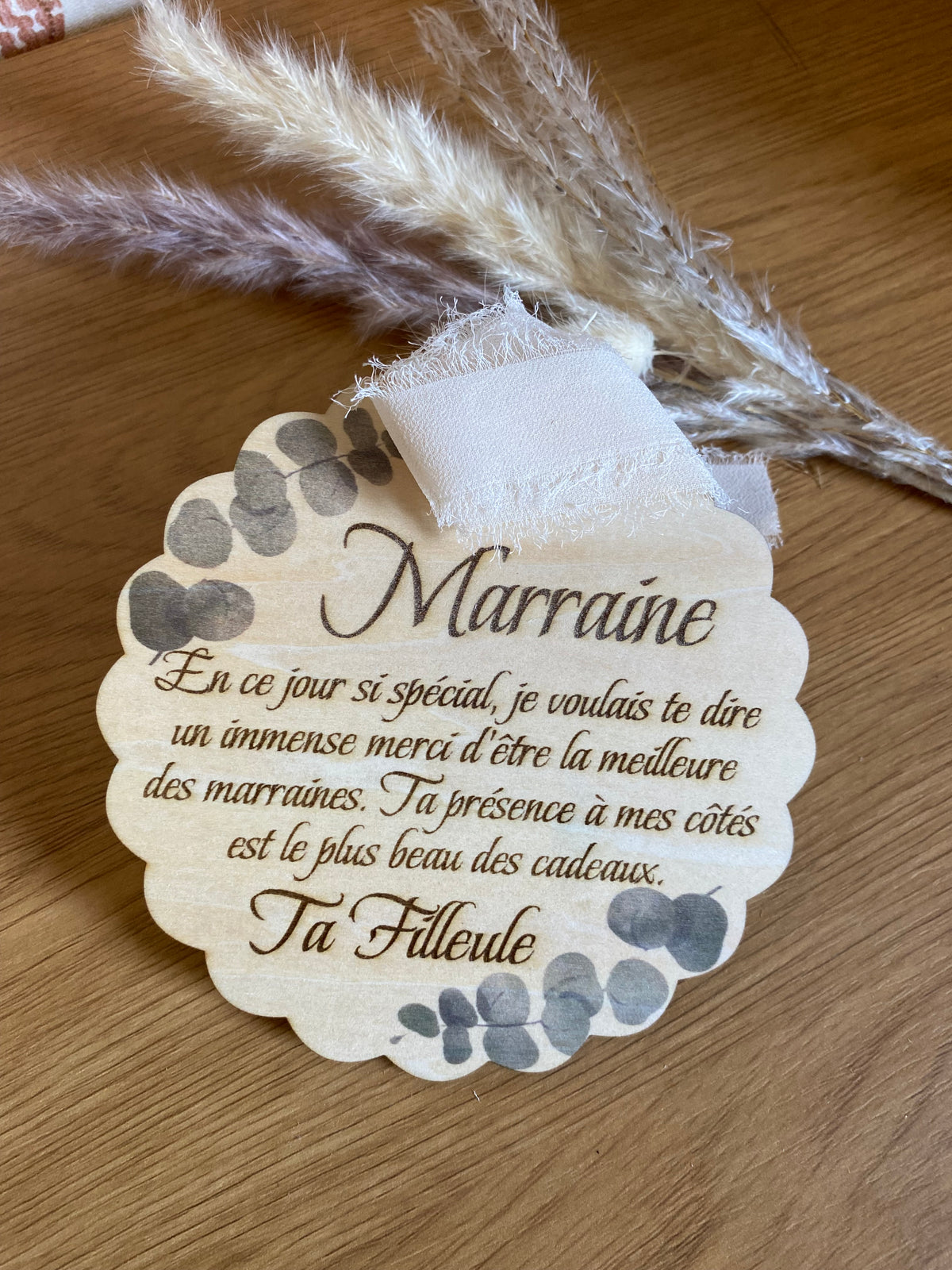 Carte en Bois – Cadeau Personnalisé communion ou première communion, Parrain, Marraine)