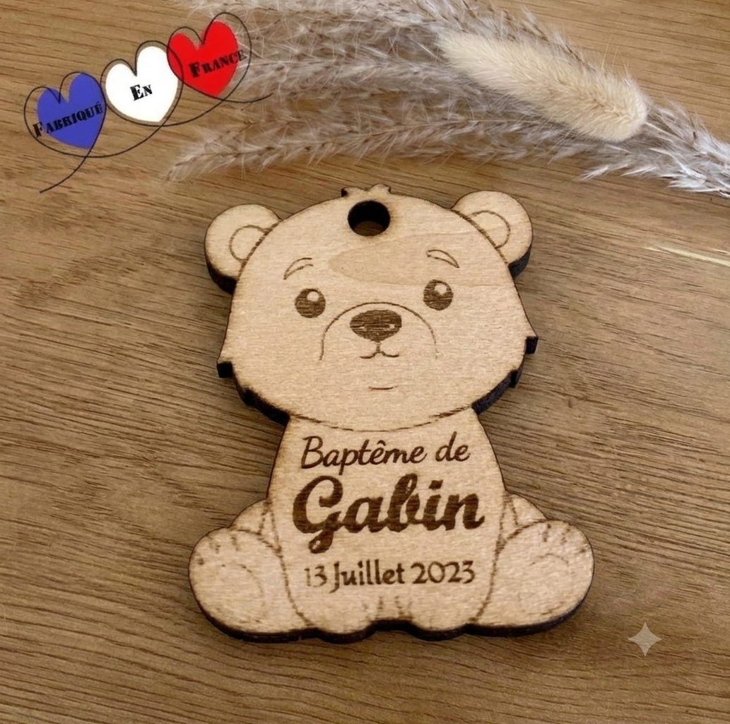 Étiquettes "Ourson" en Bois – Le détail tendre pour vos événements