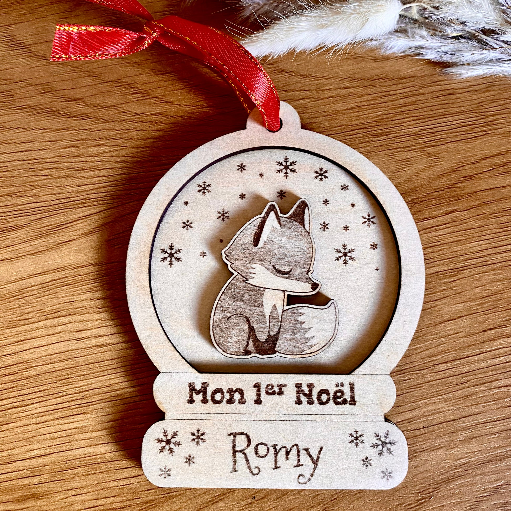 Boule à neige mon 1er Noël motif renard
