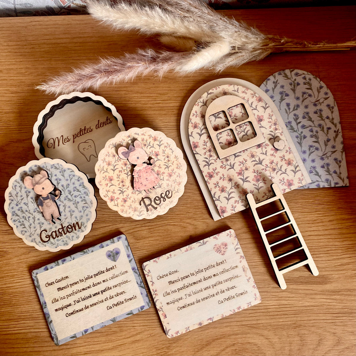 Le kit Magique de la Petite Souris -
Boîte à Dents de Lait Personnalisée - Lettre de la petite souris - Porte magique –