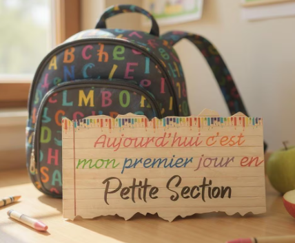 Plaque en bois rentrée scolaire aujourd'hui c'est mon premier jour en Petite Section