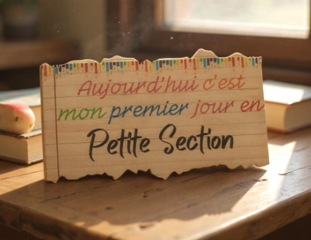 Plaque en bois enfant pour photo de rentrée maternelle et primaire