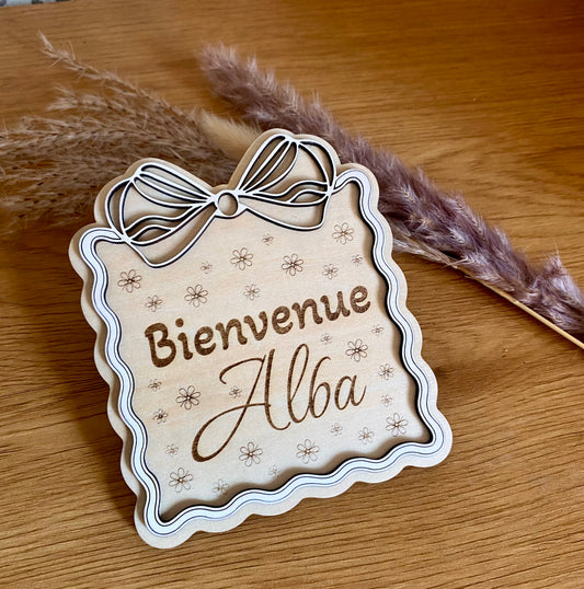 Panneau en bois de naissance