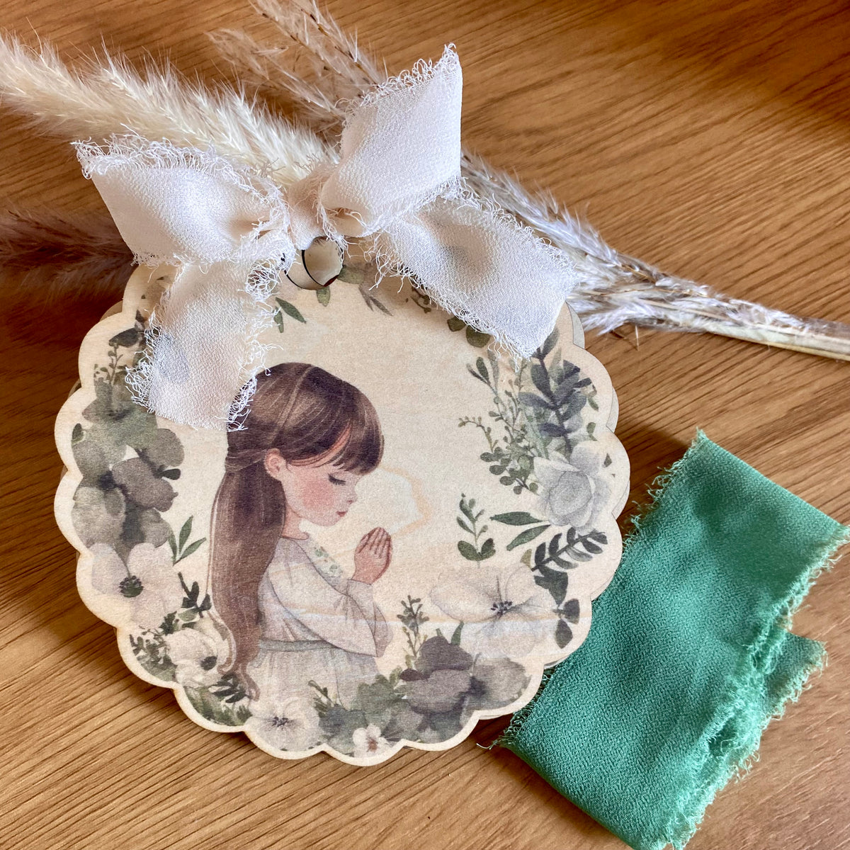 Carte en bois filleule pour communion texte personnalisable 
