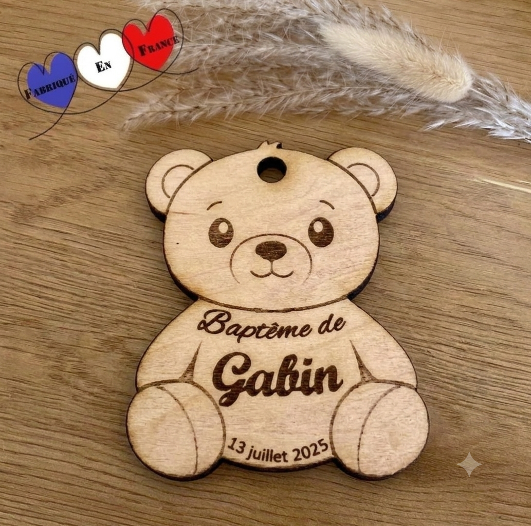 Étiquettes "Ourson" en Bois – Le détail tendre pour vos événements