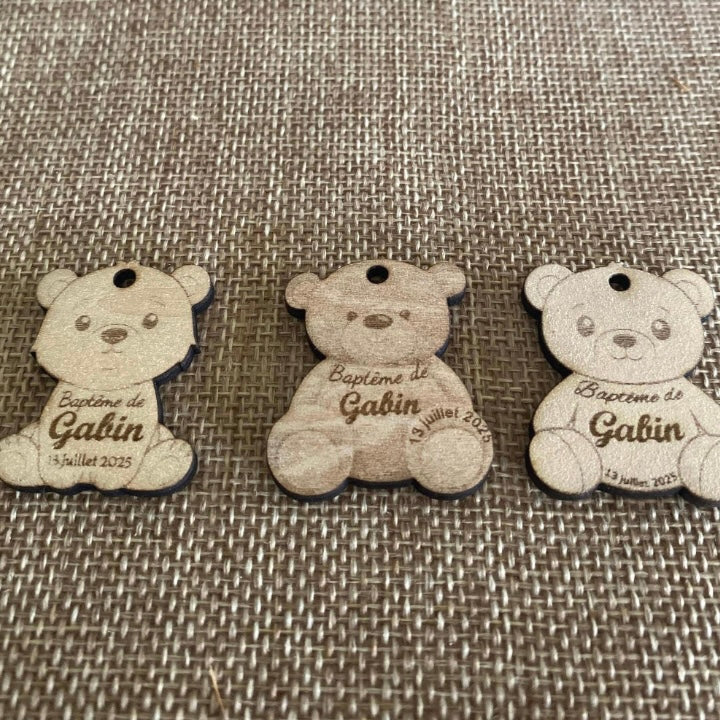 Étiquettes "Ourson" en Bois – Le détail tendre pour vos événements