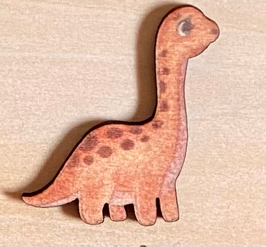 Porte clés en bois rentrée scolaire modèle diplodocus