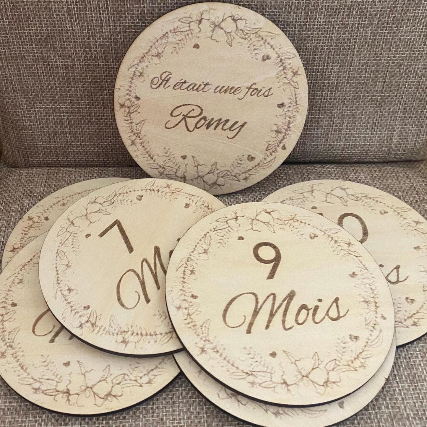 Cartes étapes bébé style bohème pour séance photo