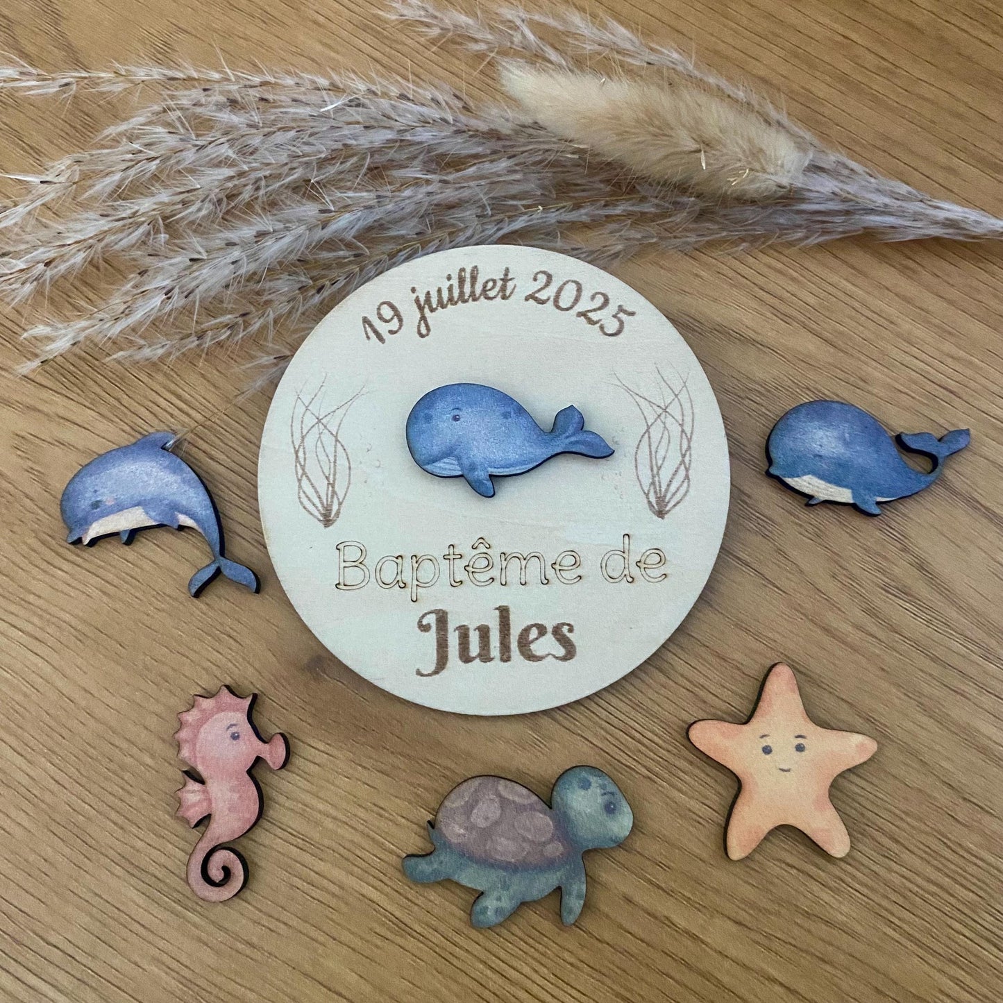 Magnet Personnalisé Thème Mer et Océan – Souvenir Baptême