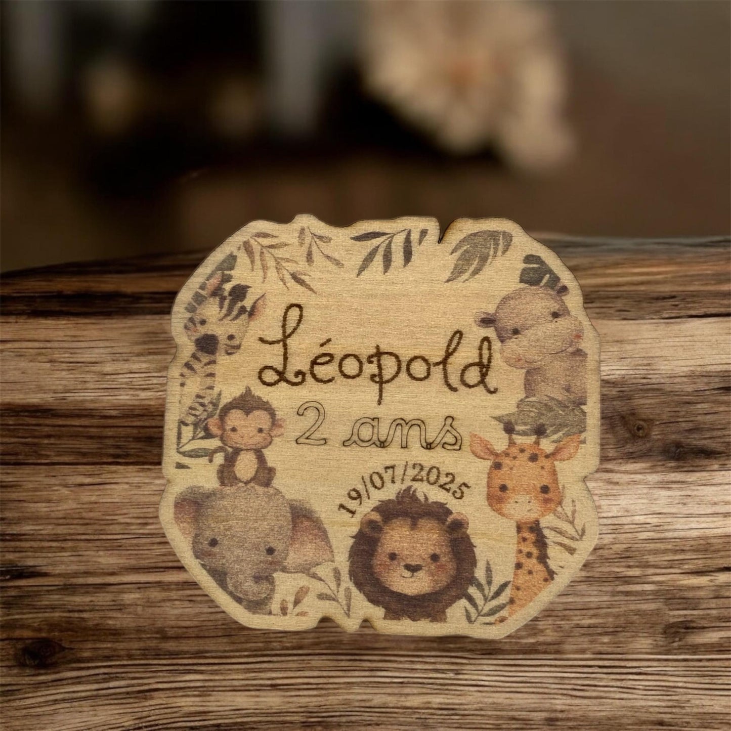 Magnet bois décoratif frigo pour souvenir d'événement