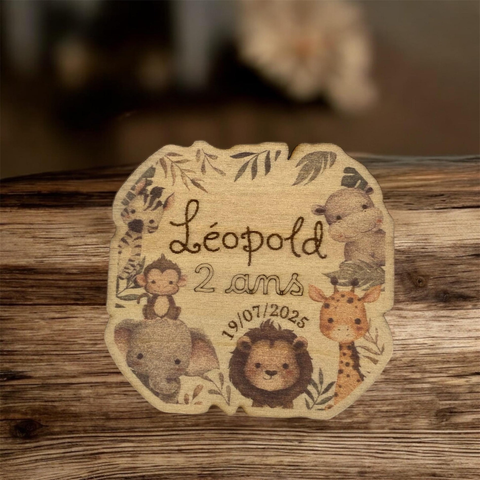 Magnet bois décoratif frigo pour souvenir d'événement