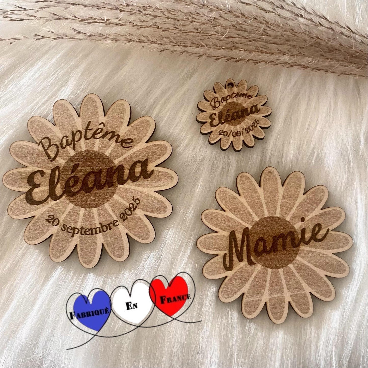 Magnet et Marque-place en Bois « Marguerite »