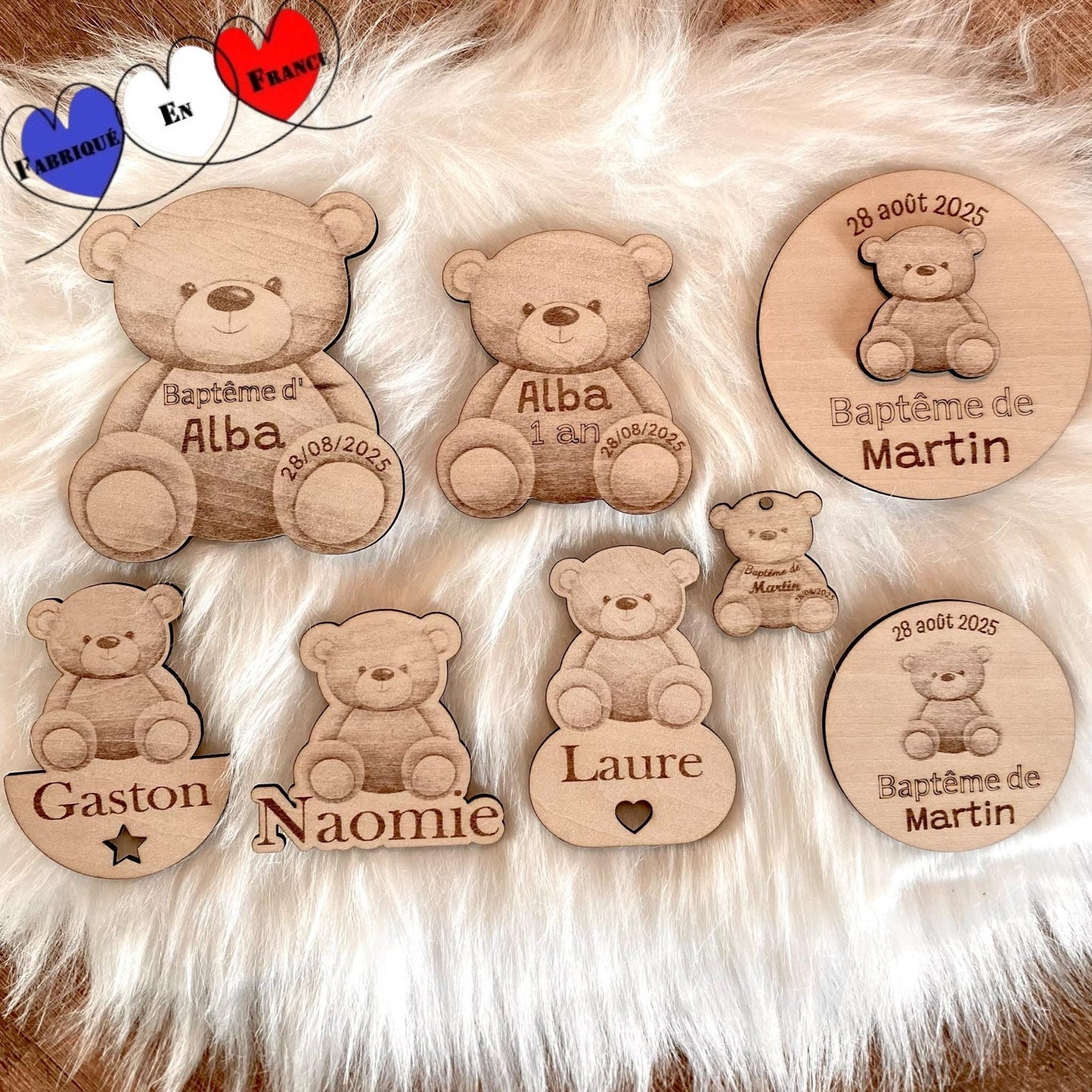 collection ourson bapteme magnet marque place etiquettes