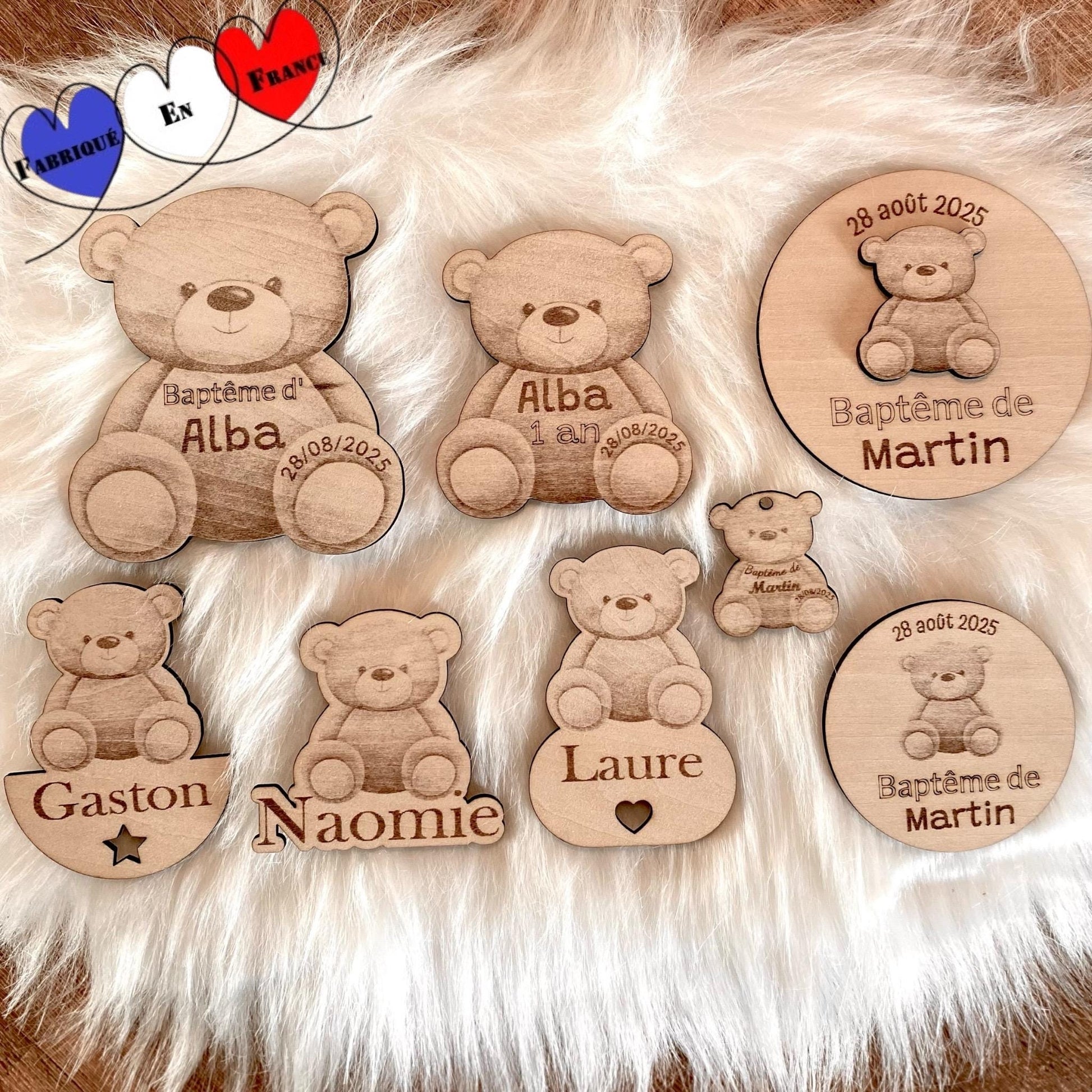 collection ourson bapteme magnet marque place etiquettes
