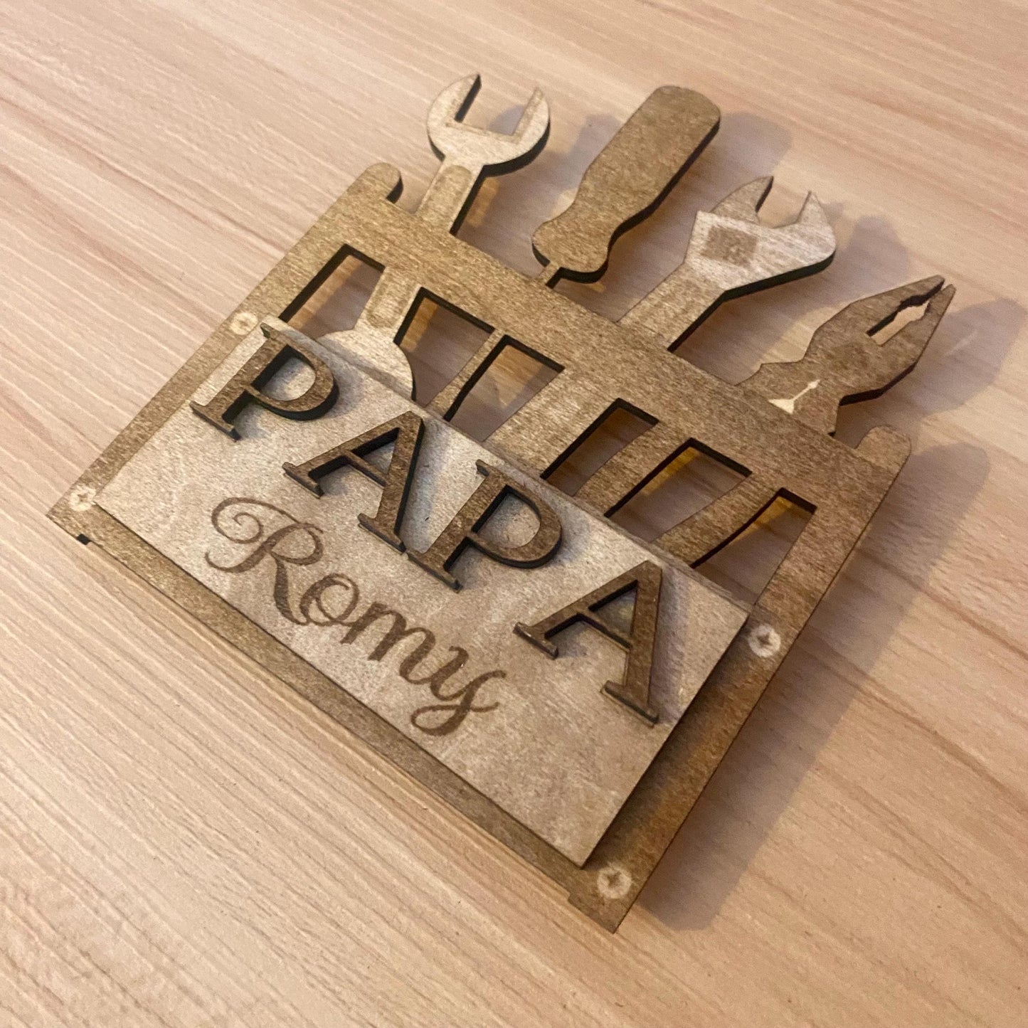 Magnet en Bois Personnalisé – Cadeau Fête des Pères