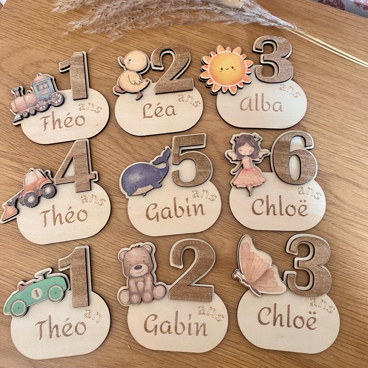 Magnet Anniversaire enfant en Bois Personnalisé – Modèle au Choix