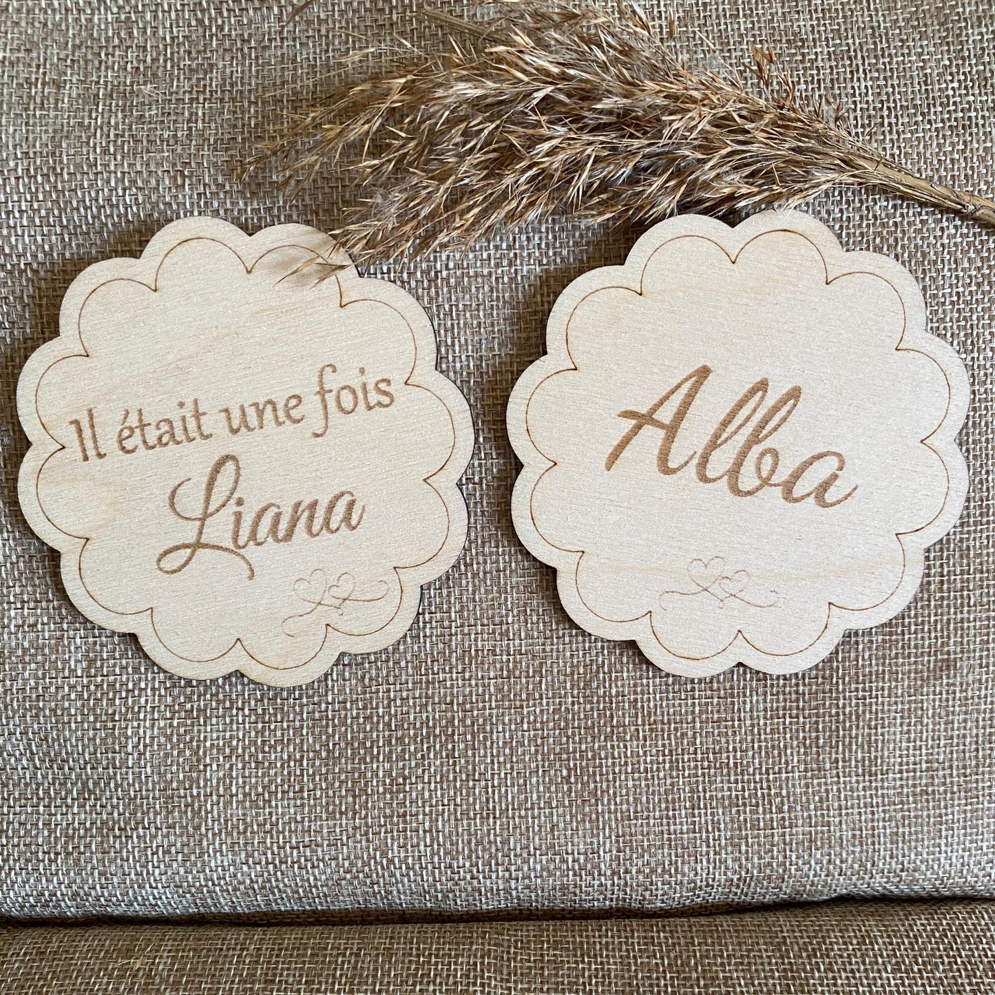 Création artisanale française pour annonce arrivée bébé