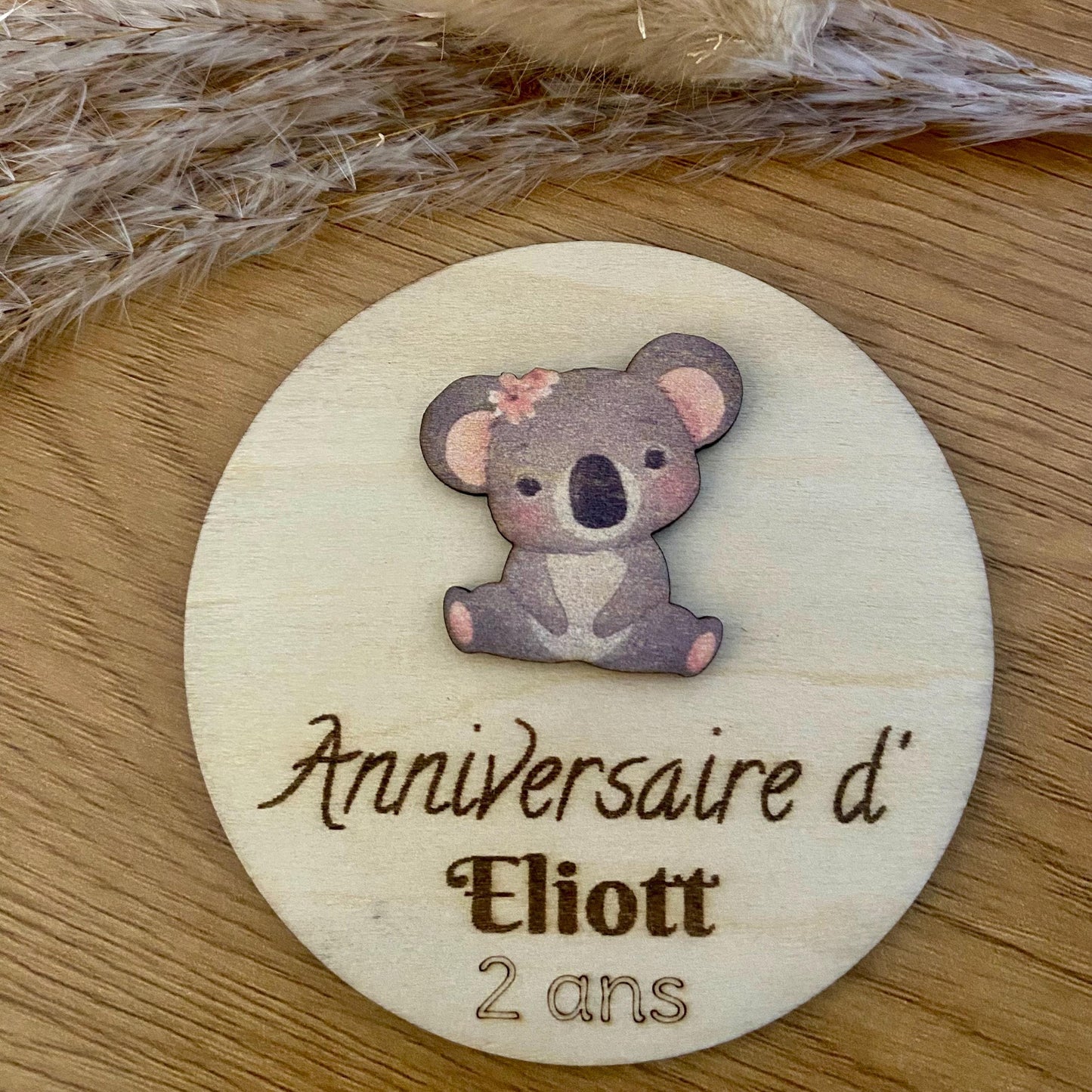 Magnet en Bois Personnalisé – Thème Animaux & Insectes (Cadeau Invité)