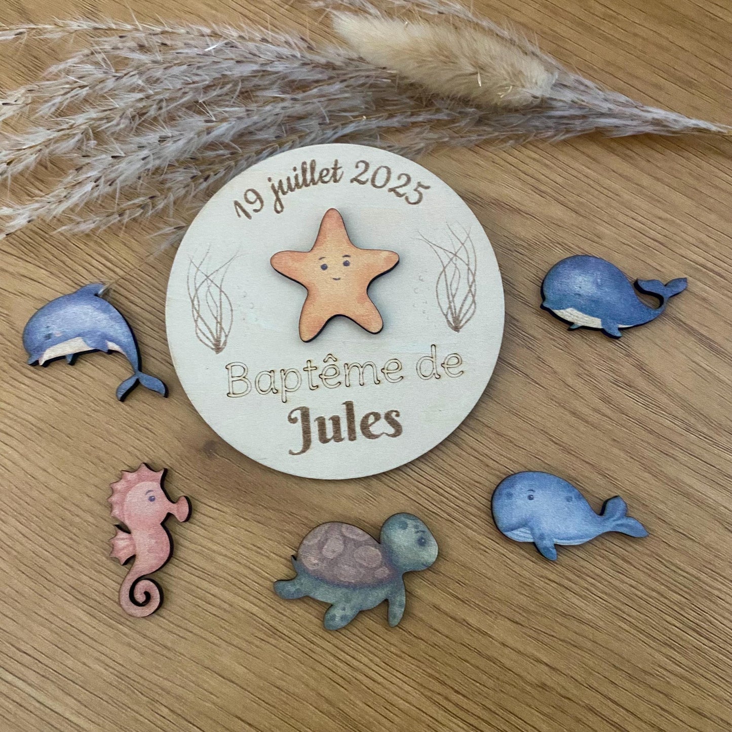 Magnet Personnalisé Thème Mer et Océan – Souvenir Baptême