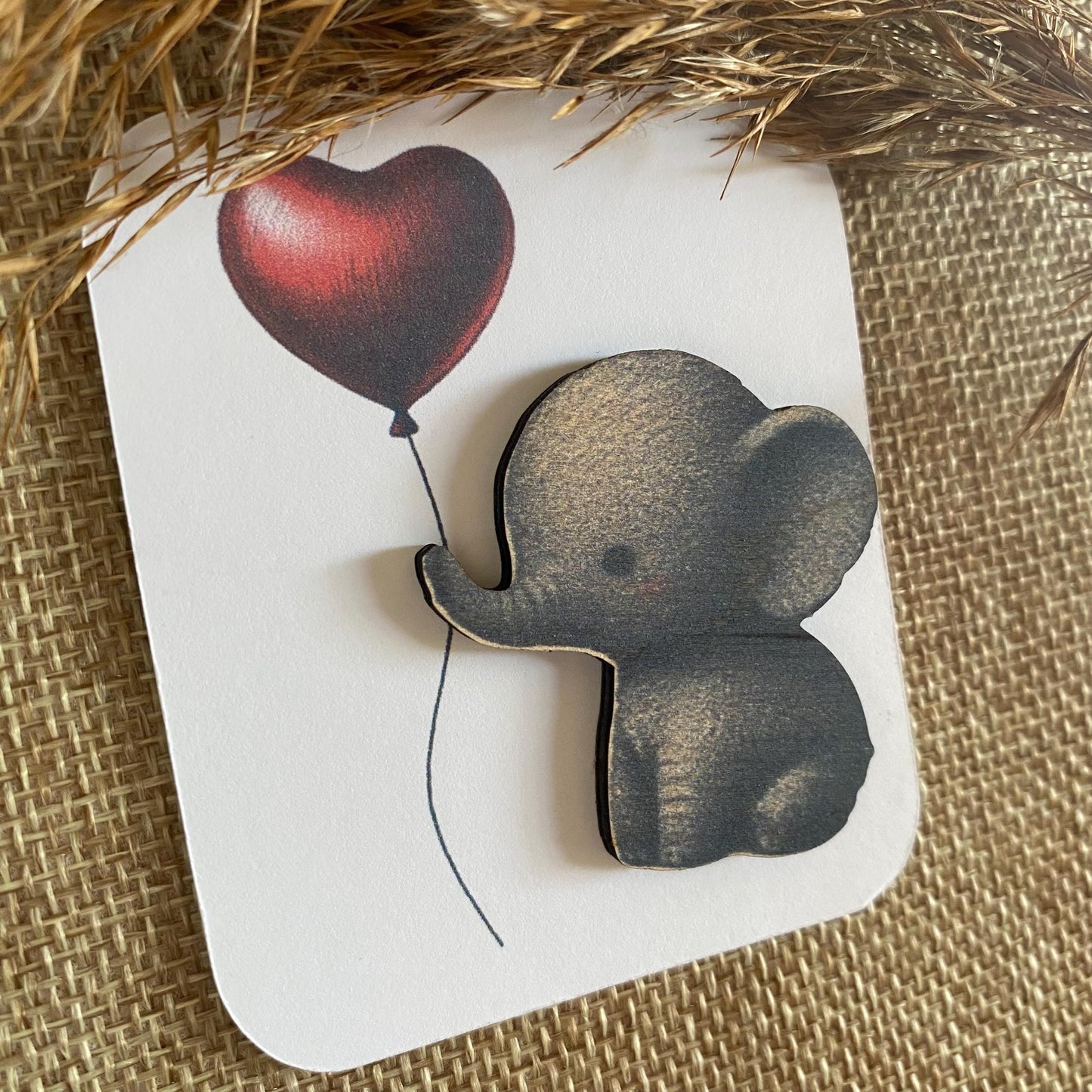 Câlin de Poche en Bois – Petit Éléphant Porte-Bonheur pour Enfant