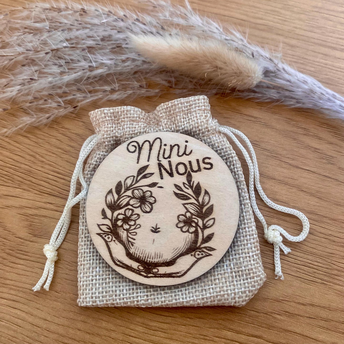 Magnet en Bois « Annonce de Grossesse » – Personnalisé