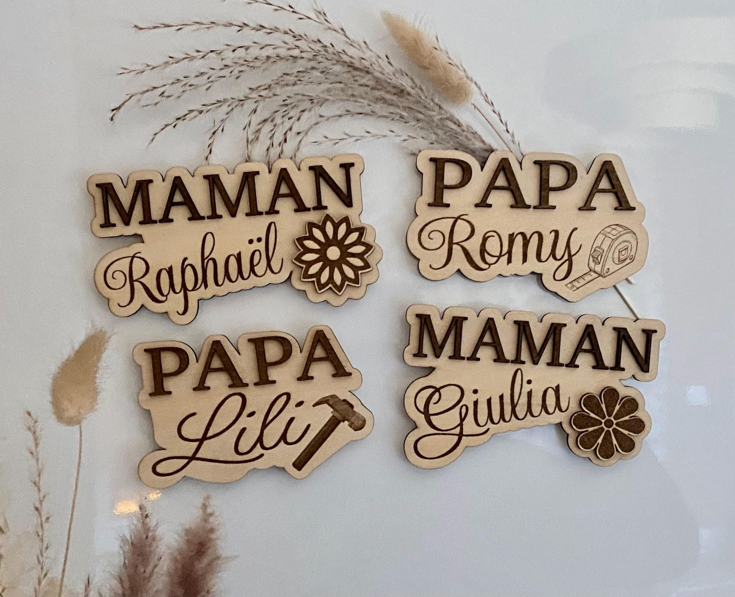 Magnet XL personnalisé en bois – Cadeau unique pour parents et proches