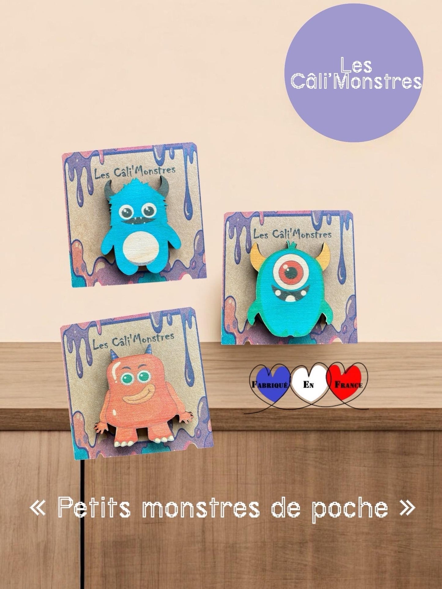 Câlins de poche pour enfant. Petits monstres colorés pour enfants, cadeau anniversaire enfant, cadeau enfant personnalisé,