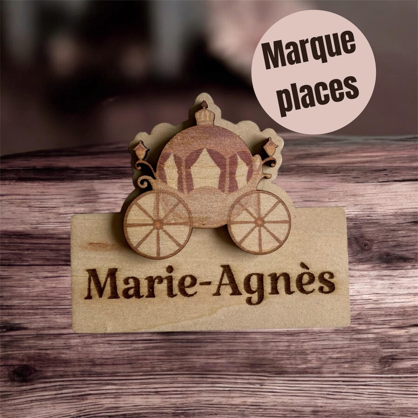 Marque-Place Féerique en Bois – Anniversaire Princesse & Sirène
