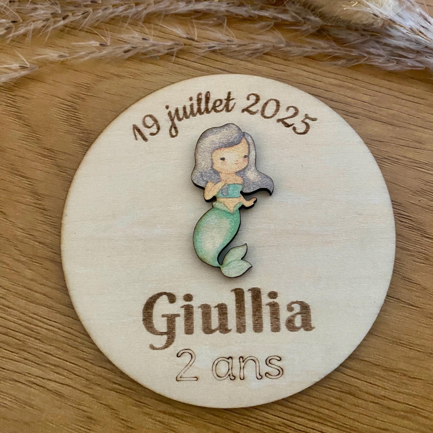 Marque-Place Féerique en Bois – Anniversaire Princesse & Sirène