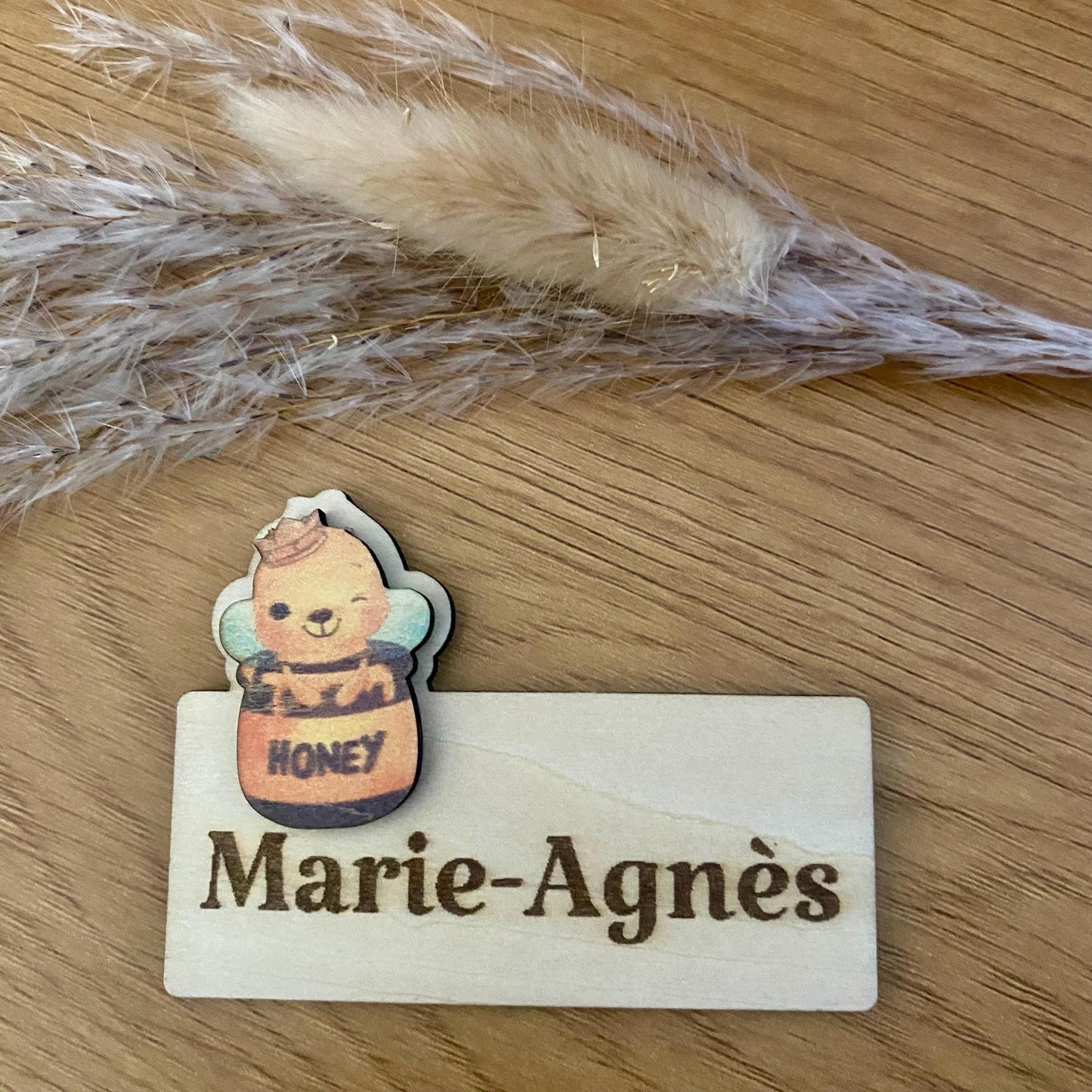 Marque-place et Magnet en Bois Personnalisé – Animaux et Insectes