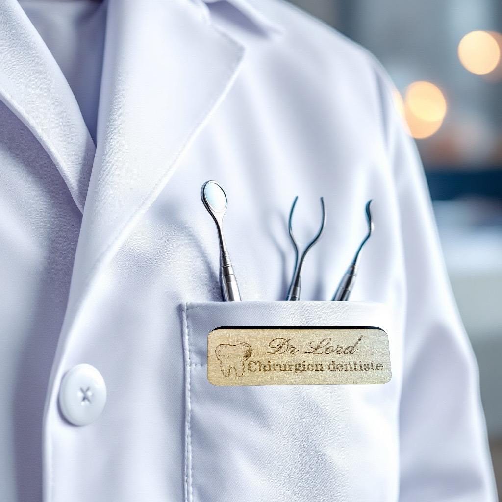 Badge Professionnel en Bois Personnalisé – Pour Professionnels de Santé