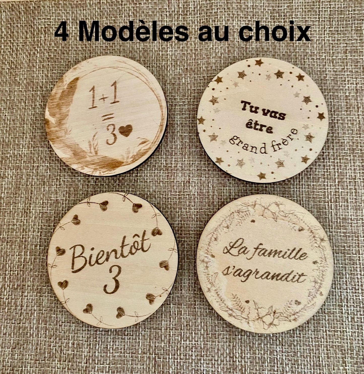 4 motifs au choix pour cartes étapes. Etoile, coeurs, plumes et fleurs de coton