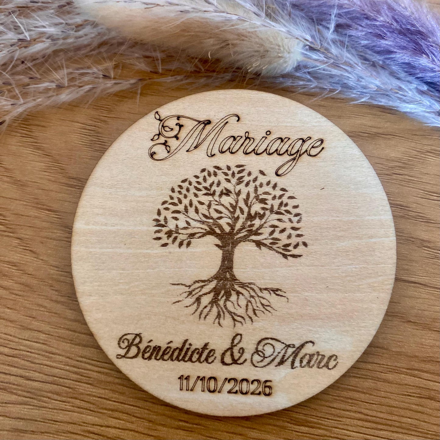 Magnet Arbre de Vie en Bois – Cadeau Invités Mariage Bohème