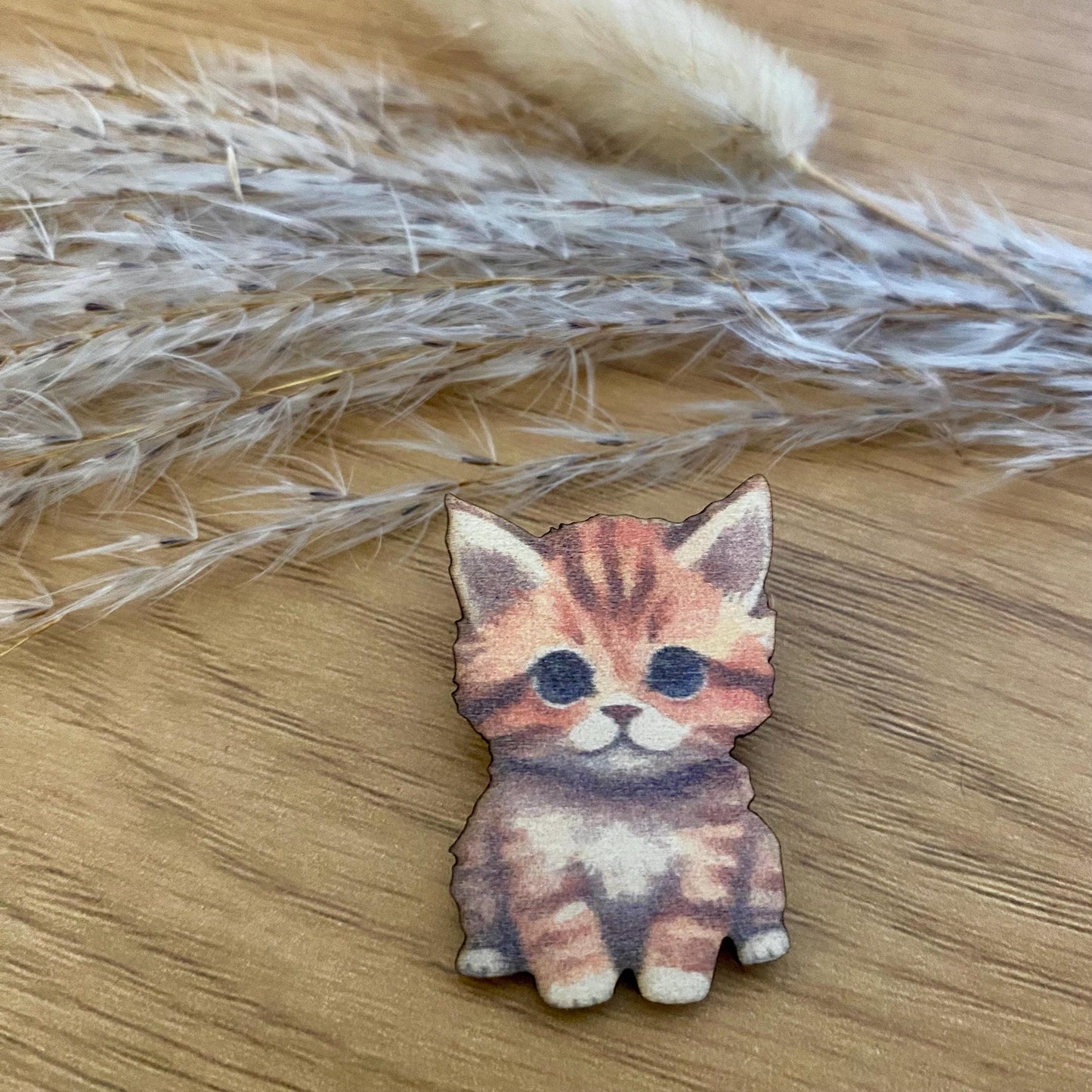 Câlin de Poche en Bois – Adorable Chaton Réconfortant