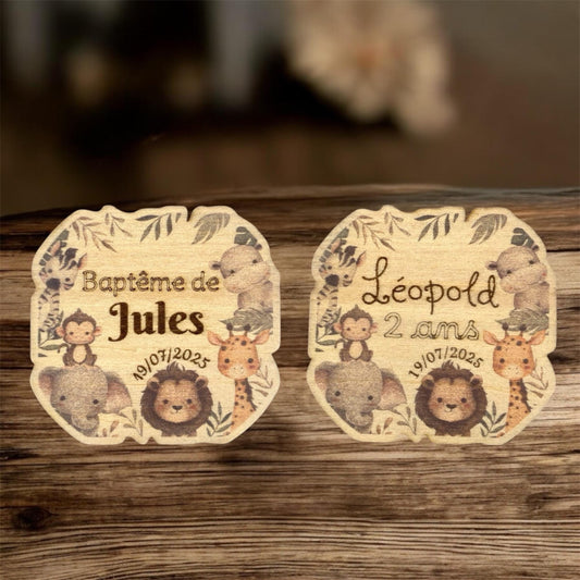 Collection magnets en bois personnalisables 7cm
